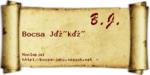 Bocsa Jákó névjegykártya